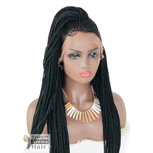 Half-High Ponytail Cornrow Wig