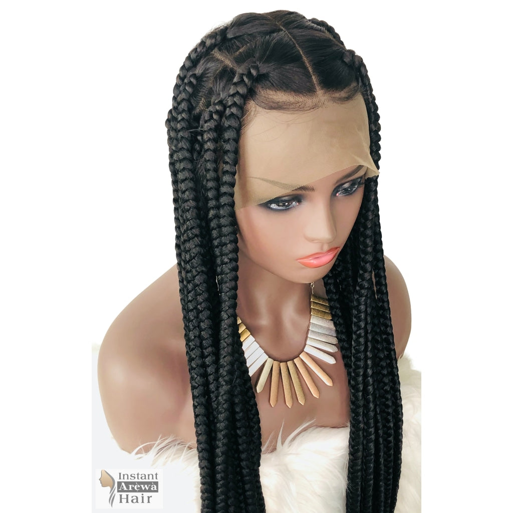 Grey Braided wig,box braided wig ,lace front wig,full lace wig cornrow wig faux locs wig store goddess locs wig braidedwigs.Front lace braided wig